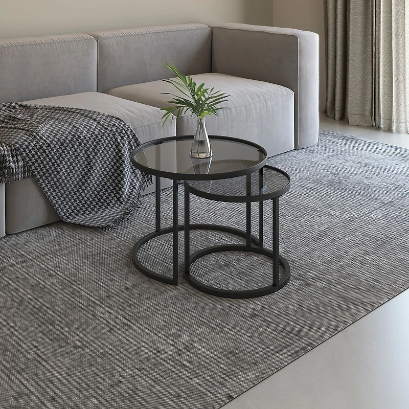 Cavira Glass Top Round Nested Tables