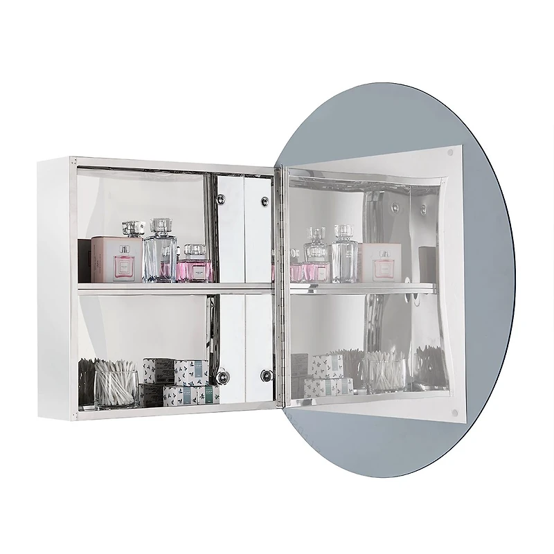 Sherman Stainless Steel Round Medicine Cabinet with Mirror