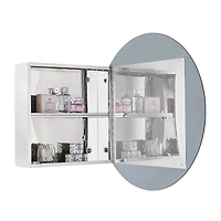 Sherman Stainless Steel Round Medicine Cabinet with Mirror