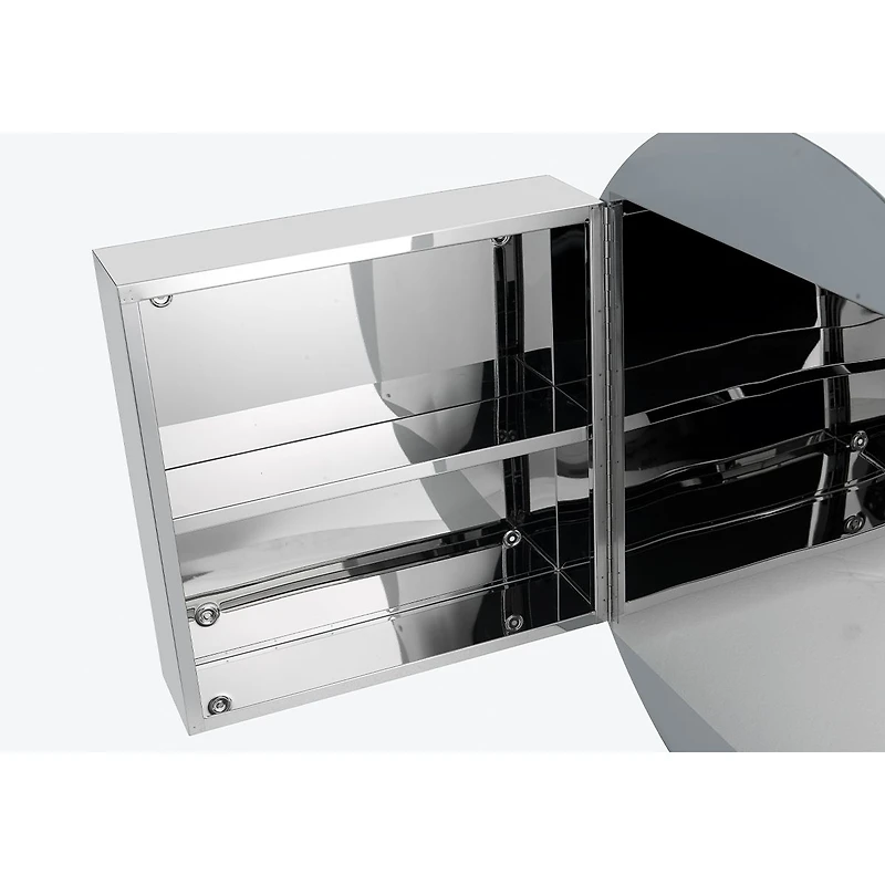 Sherman Stainless Steel Round Medicine Cabinet with Mirror