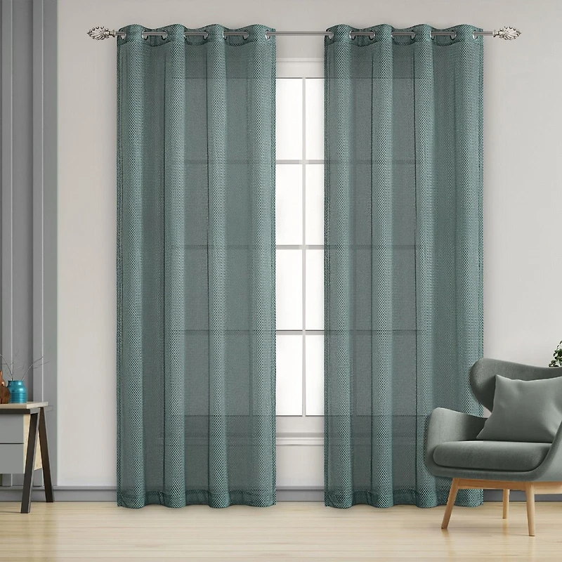 Trinity Semi Sheer Grommet Curtain