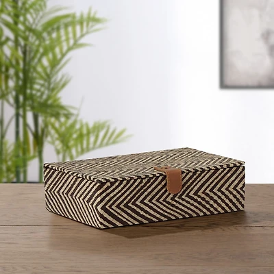 Rangement chevron avec fermeture en cuir « Pandan » par Torre & Tagus