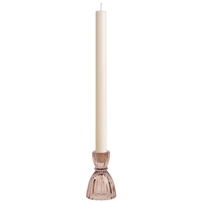 Olivia Transparent Glass Candle Holder by Torre & Tagus - Champage