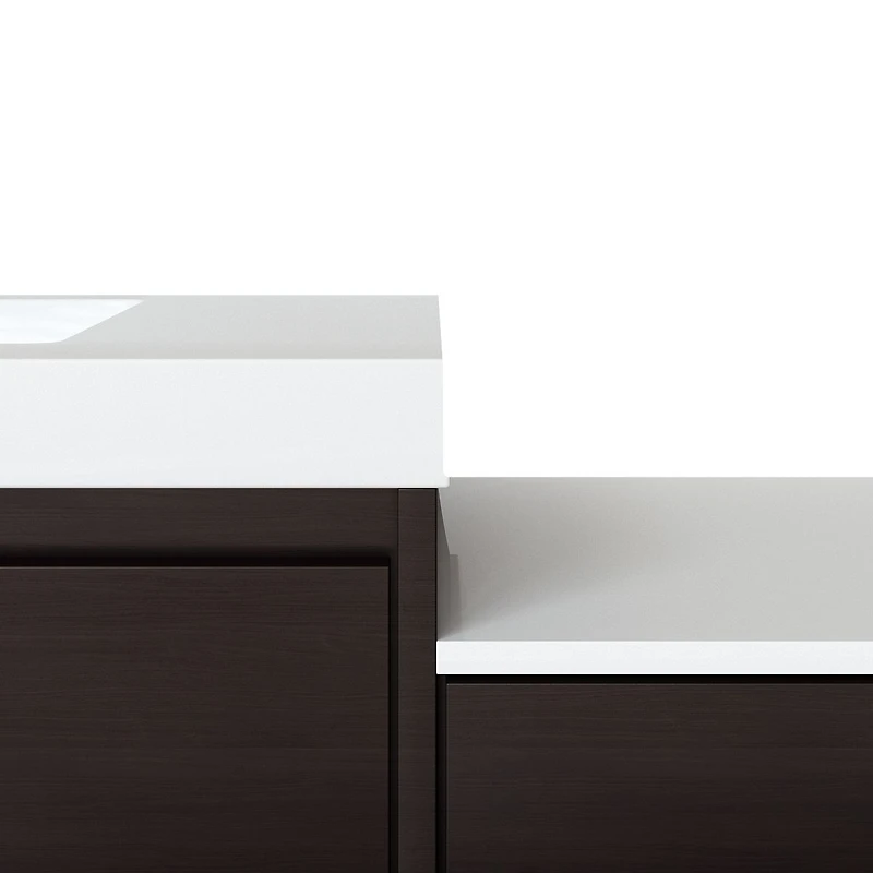 Vivara Double Vanity Set with Central Makeup Cabinet