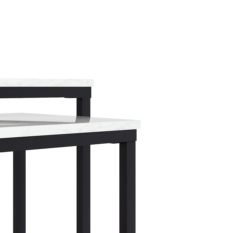 Thaluro Tables gigognes carrées avec plateau en marbre