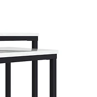 Thaluro Tables gigognes carrées avec plateau en marbre