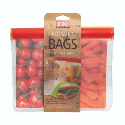 Reusable PEVA Rainbow Bags - 6pcs  46.5 oz - Assorted Colors