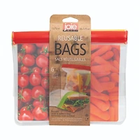 Sac réutilisables PEVA arc-en-ciel - 6 sacs 46.5 oz coleurs assorties