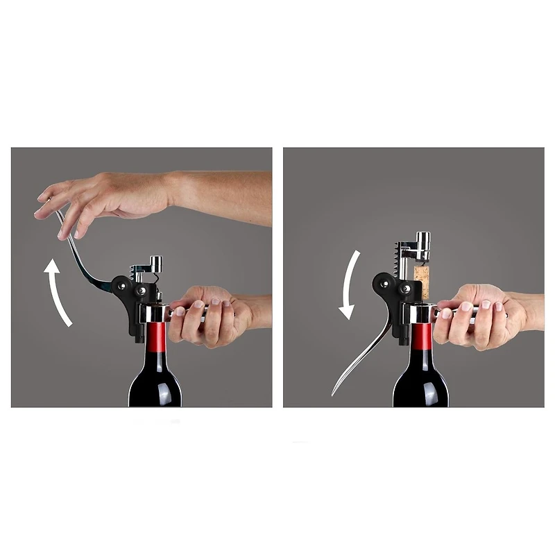 Vacu Vin Lever Horizontal Corkscrew - Black