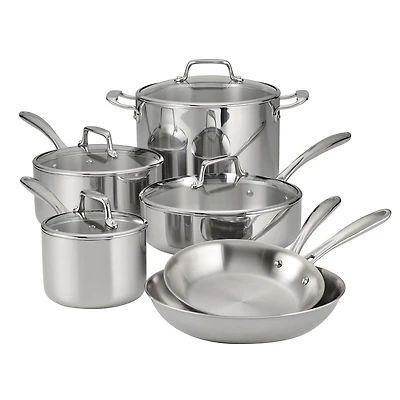 Tri-Ply Cookware Set, 10-Piece