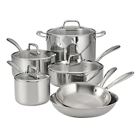 Tri-Ply Cookware Set, 10-Piece