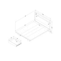South Shore Furniture Musano Full/Queen Platform Bed and Headboard Set - Natural Walnut