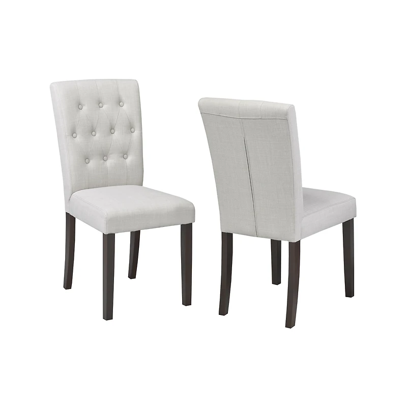 Ensemble de 2 chaises de salle à manger capitonnées - Beige