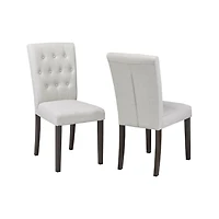 Ensemble de 2 chaises de salle à manger capitonnées - Beige