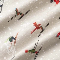 Skis and Snow Flannel Sheet Set