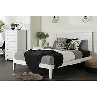 Vito Queen Solid Wood Platform Bed Pure White by South Shore Furniture