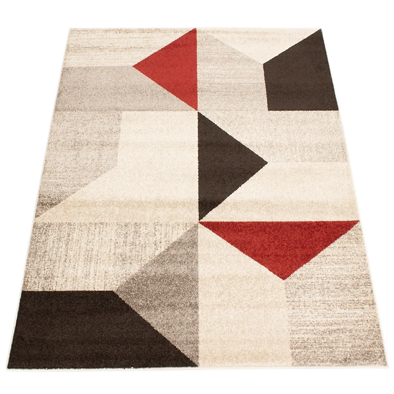 Luxor Grey/Red Rug