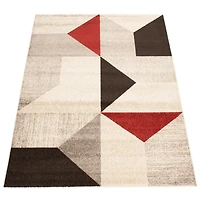 Luxor Grey/Red Rug