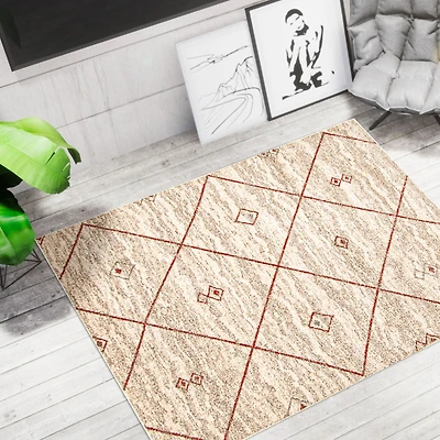 Caby Ivory/Red Rug