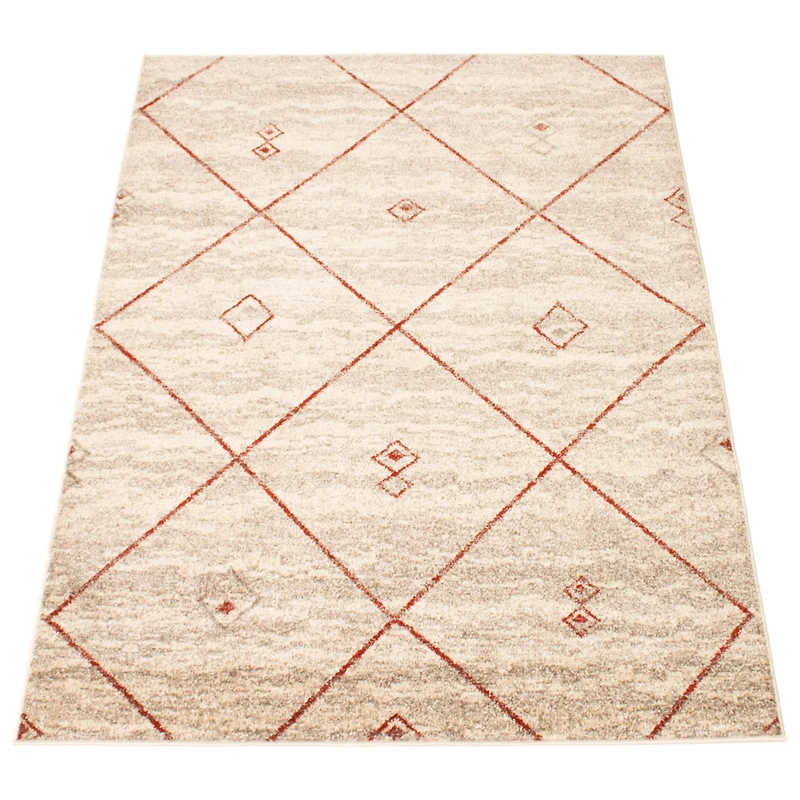 Caby Ivory/Red Rug