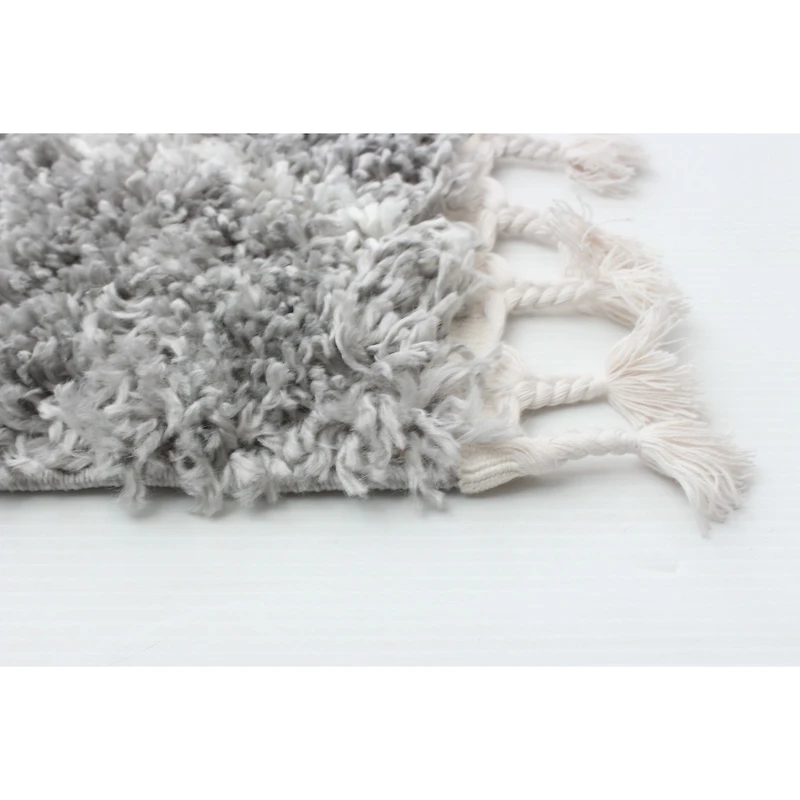 Tapis à poils longs Selene Losange gris clair