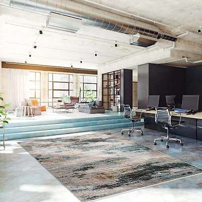 Delphine Blue, Ivory Rug