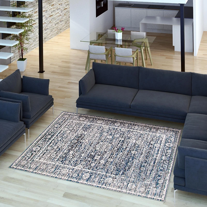 Stella Cream, Grey Rug