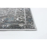 Luna Blue, Grey Rug
