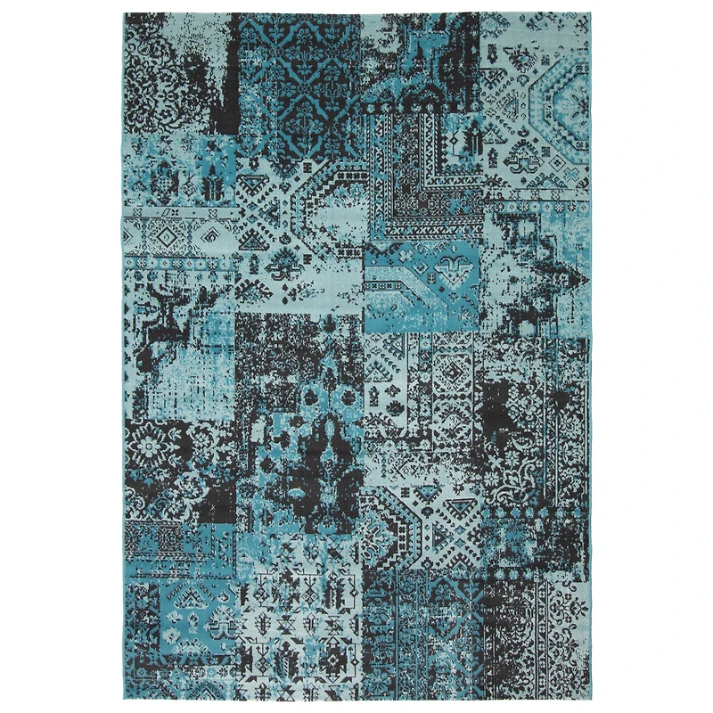 Patchwork Blue Rug