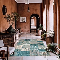 Patchwork Green Rug