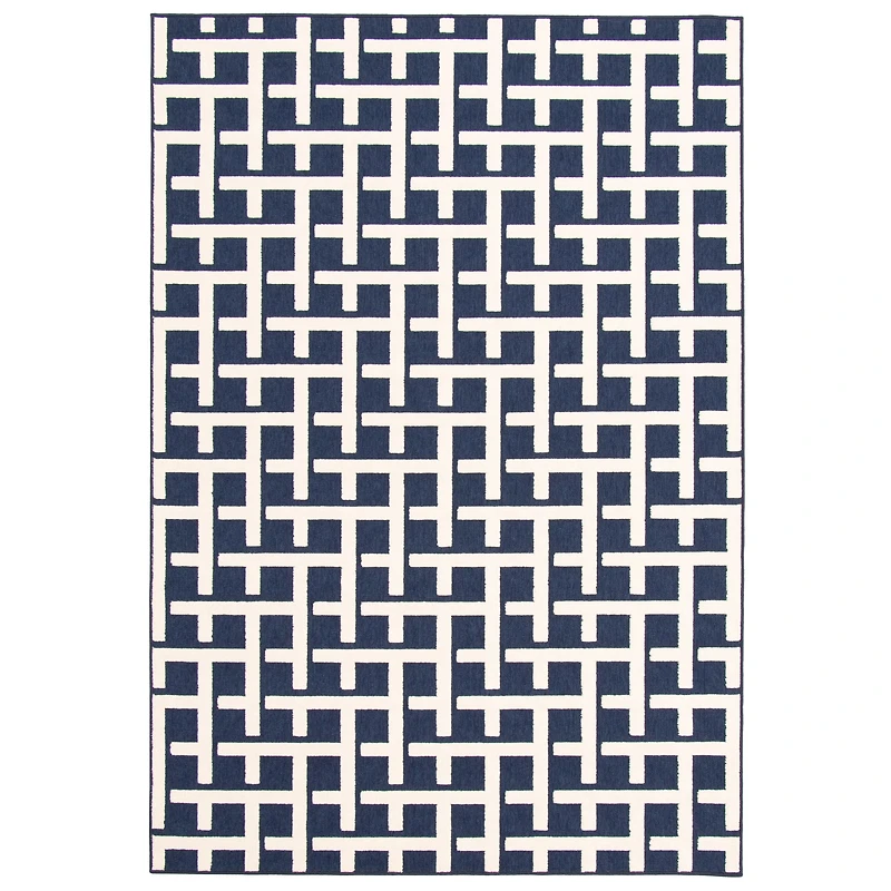 Tapis Intérieur/Extérieur Crete bleu