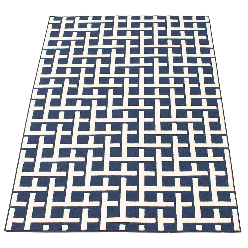 Tapis Intérieur/Extérieur Crete bleu