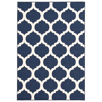 Tapis Intérieur/Extérieur Corfu ivoire, bleu