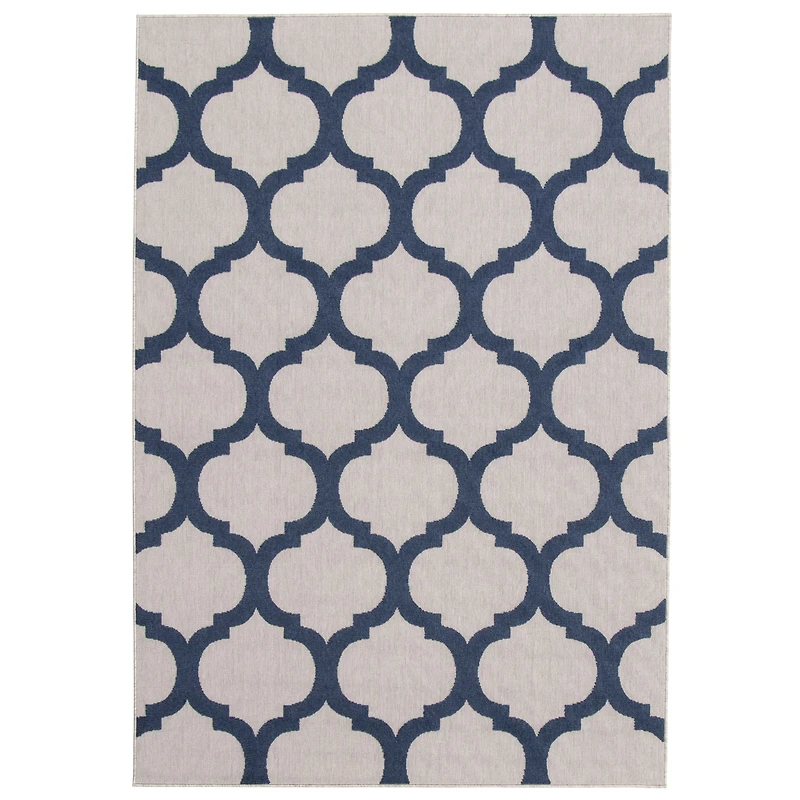 Corfu Indoor/Outdoor Grey, Navy Rug