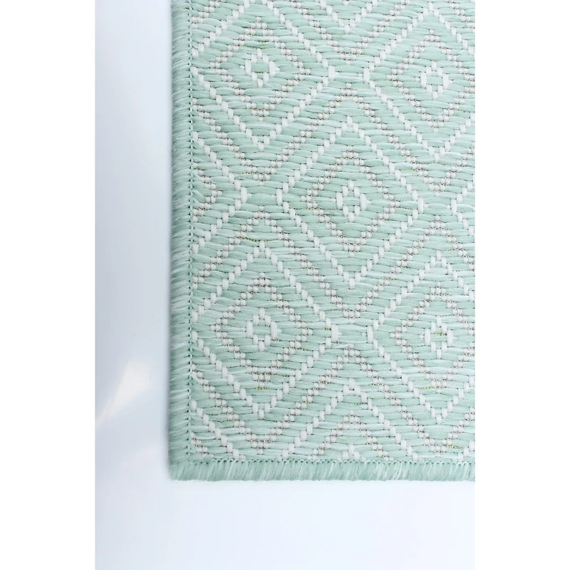 Gardenia Diamond Indoor/ Outdoor Mint Rug