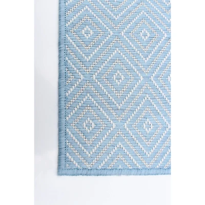 Tapis Intérieur/Extérieur Gardenia Diamond bleu clair