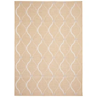 Gardenia Abstract Indoor/ Outdoor Gold Rug 6'7" x 9'6