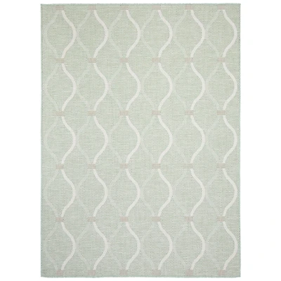 Gardenia Abstract Indoor/ Outdoor Mint Rug
