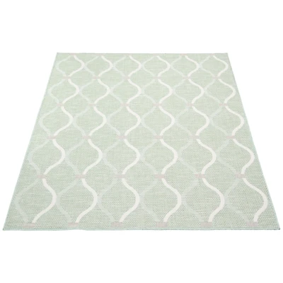 Tapis Intérieur/Extérieur Gardenia Abstract vert clair