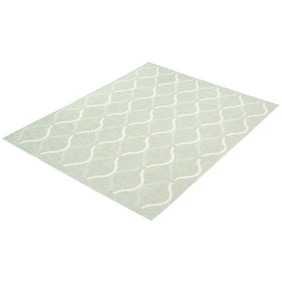 Tapis Intérieur/Extérieur Gardenia Abstract vert clair