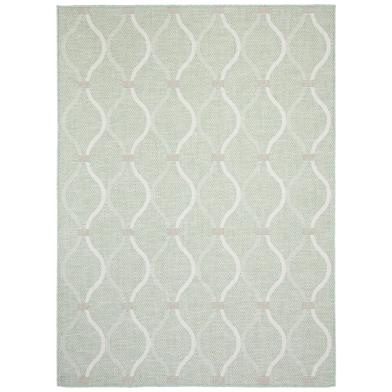 Gardenia Abstract Indoor/ Outdoor Mint Rug