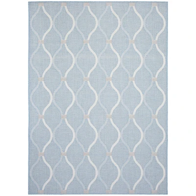 Tapis Intérieur/Extérieur Gardenia Abstract bleu clair