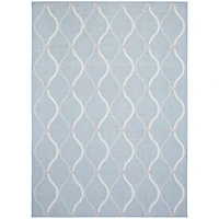 Gardenia Abstract Indoor/ Outdoor Light Blue Rug