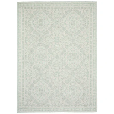 Gardenia Traditional Indoor/ Outdoor Mint Rug