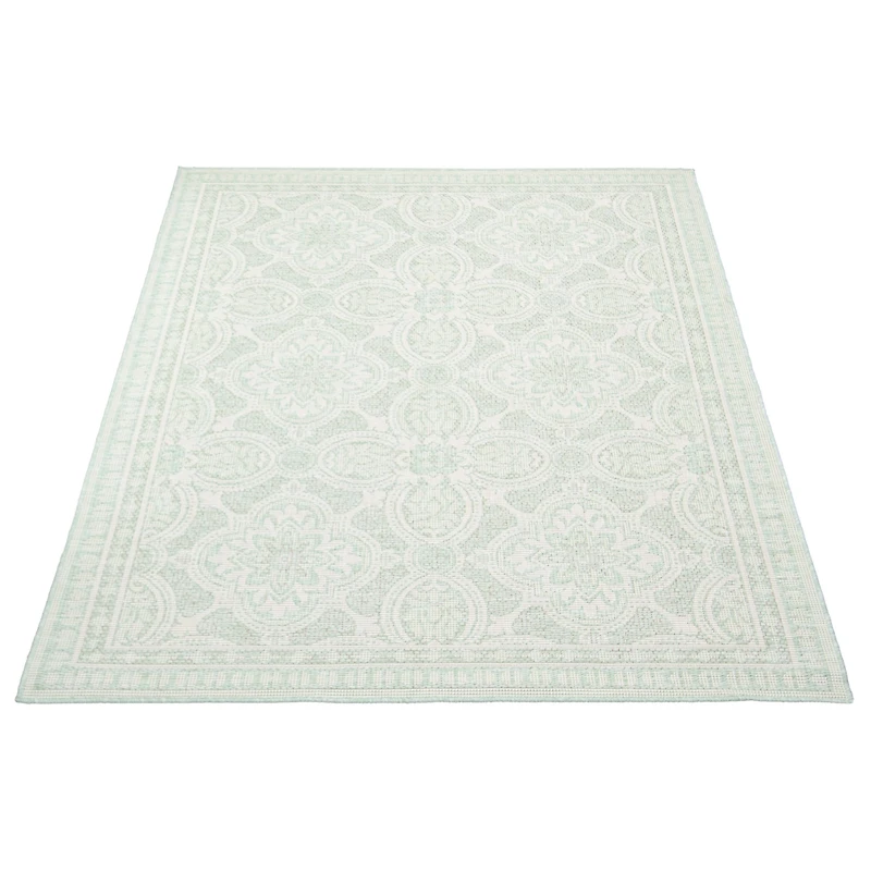 Gardenia Traditional Indoor/ Outdoor Mint Rug