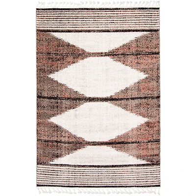 Kybella Losange tapis bohème taupe