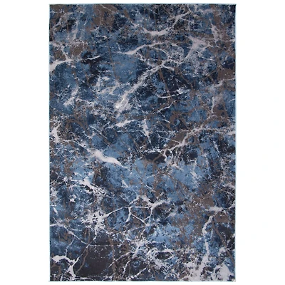 Marble tapis contemporain blue