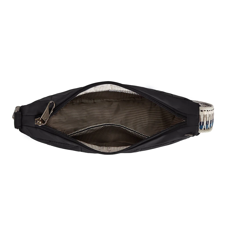 Travelon Boho Sac bandoulière croissant anti-vol - Noir