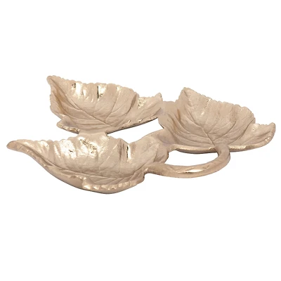 Elegance Gold Tripple Maple Leaf Dish - 11.75"