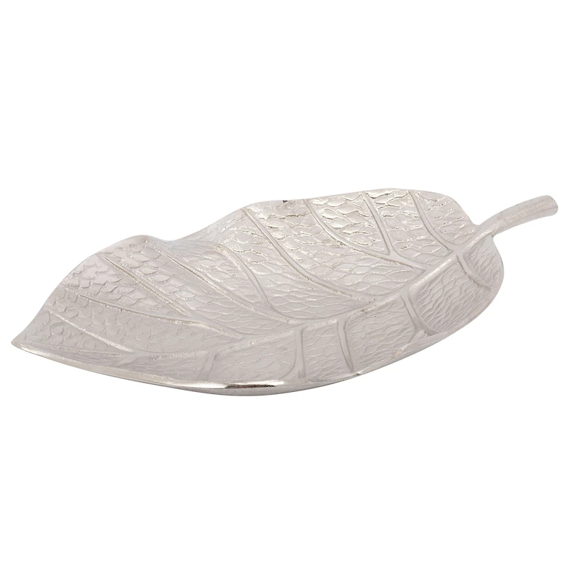 Elegance Nickel Leaf Dish - 15"